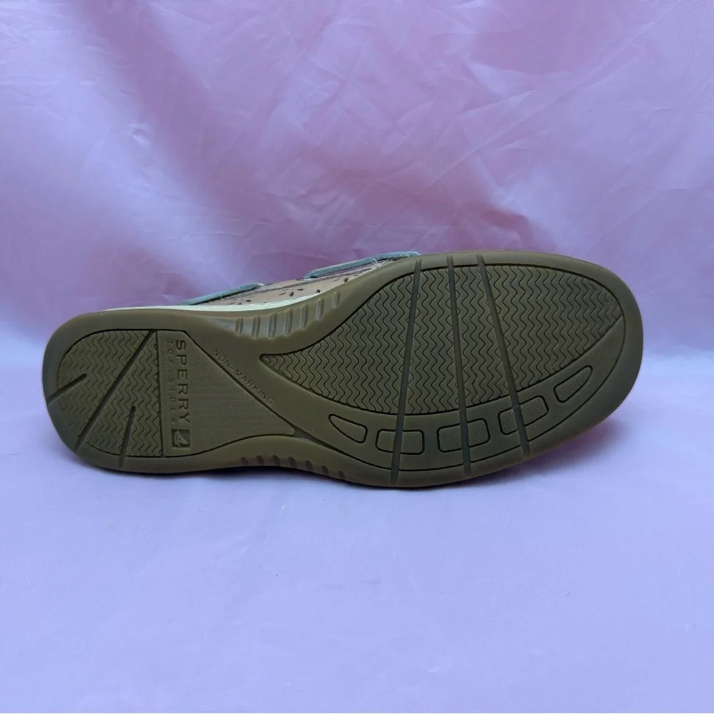 ✨ Sperry Top-Sider Women’s Boat Shoes Tan Cream 7M w/ Laser-Cut Floral Detail ✨